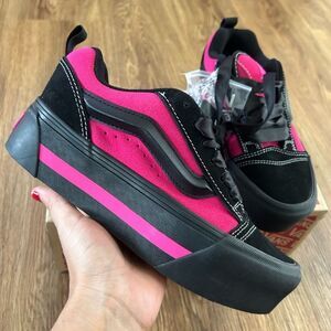 VANS Knu Stack black fuchsia platform lace up shoes sneakers women’s 7 new